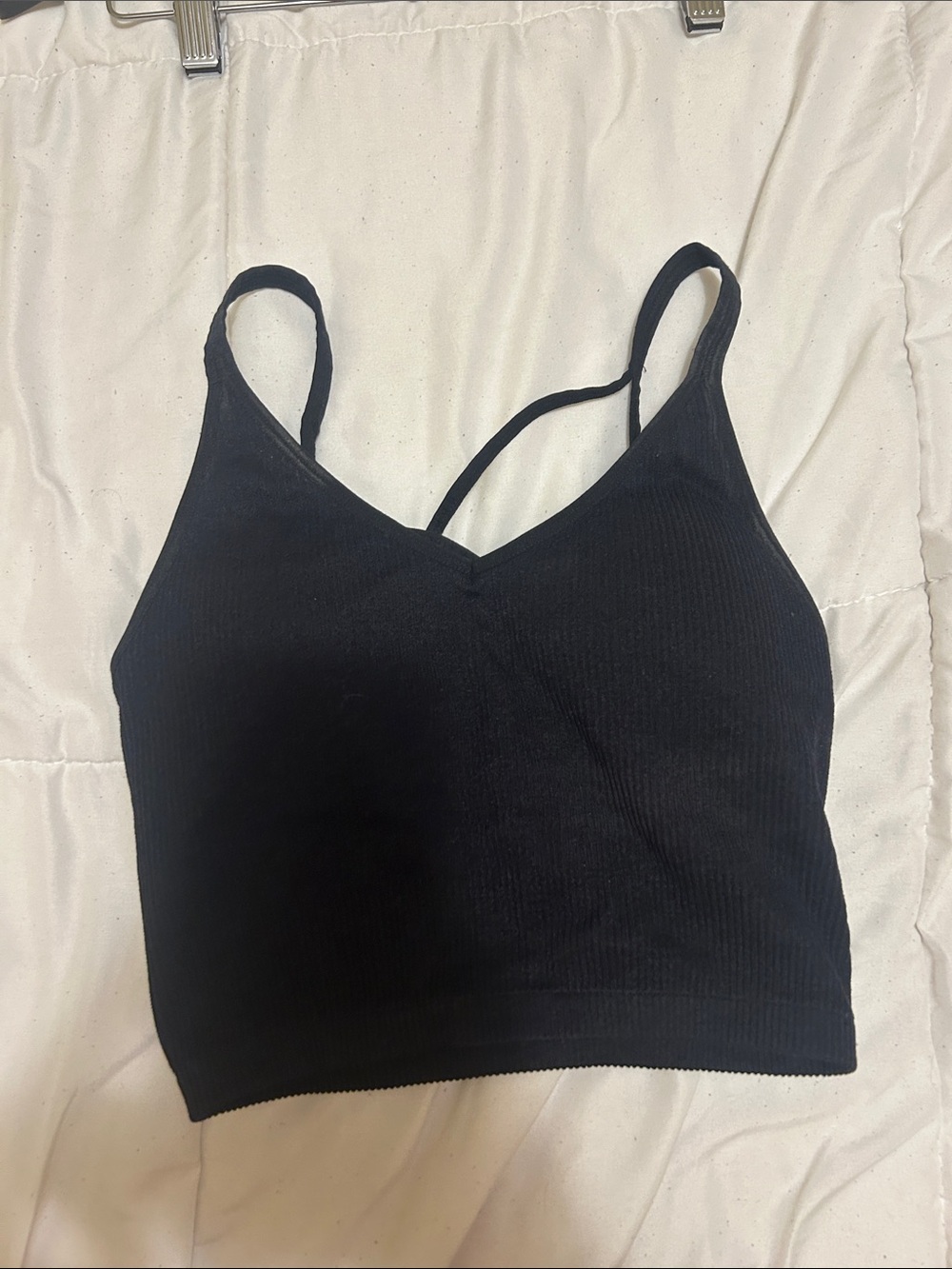 Lemon Black Ribbed Bralette Tank